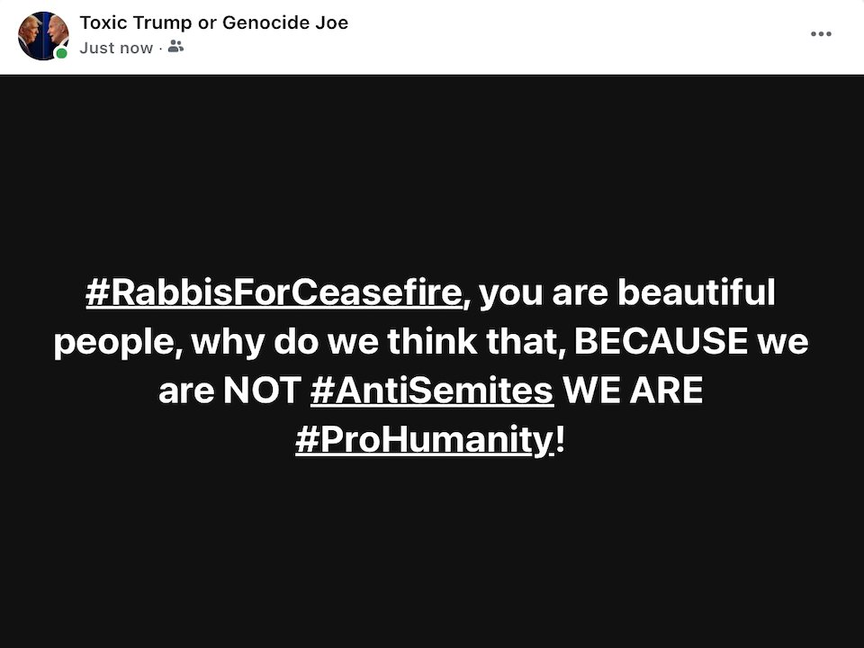 @cnn_talk @Gov_Anti_Body @UNAMERICANHOUSE @pangaeas_people @UnsignedArtsSC @NORTHERNSOULSET @SatiricalSteven @gaysilhouettes @Vegan_Abortion @FLOYDPINKPUNK @RealYoutubeFam @SpotifySupport3 @ReverbnationFam #RabbisForCeasefire, you are beautiful people, visionaries, you possess human decency, you exist on a higher moral plane, you are an example to the world, you give us hope, our brothers & sisters--why do we say these things, BECAUSE we are NOT #AntiSemites WE ARE #ProHumanity!
