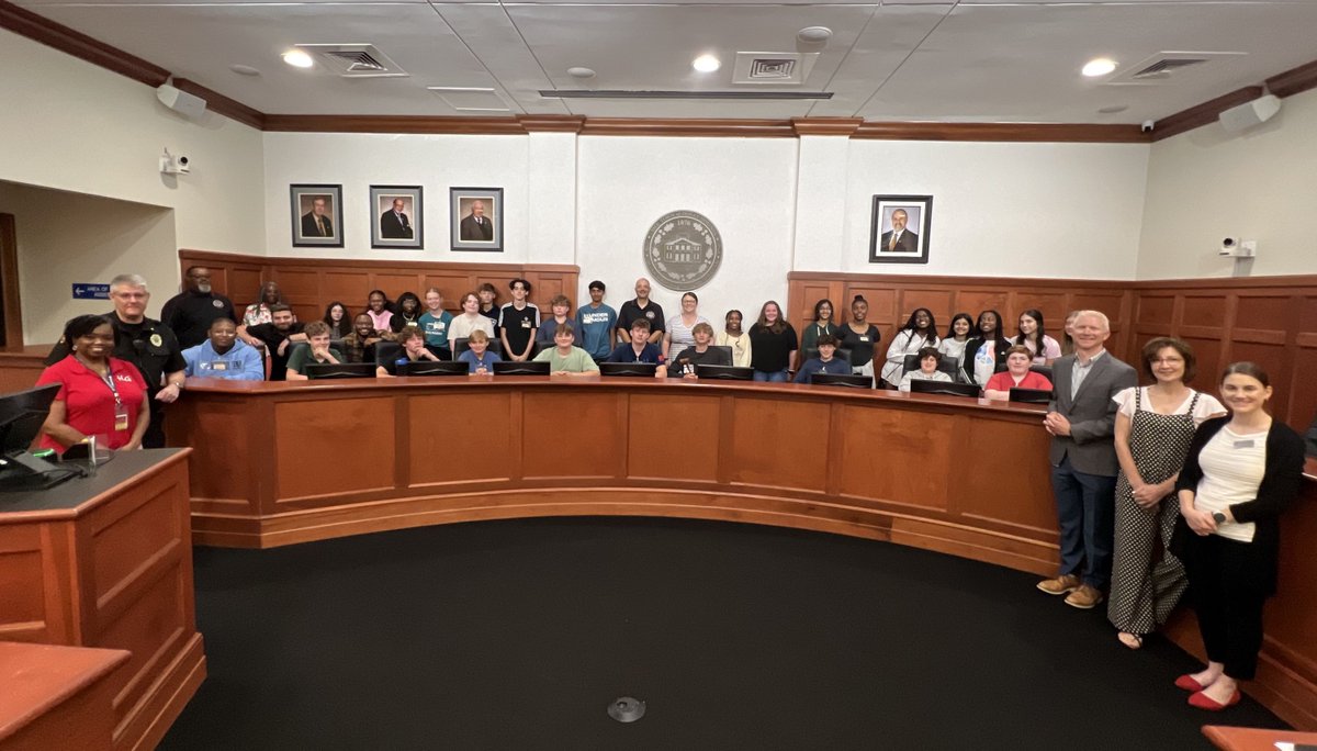 Holly Grove Middle School students visited Town Hall today to learn more about entrepreneurship and business concepts as part of their Career and Technical Education classes. Staff shared how the Town as a whole supports business in Holly Springs.