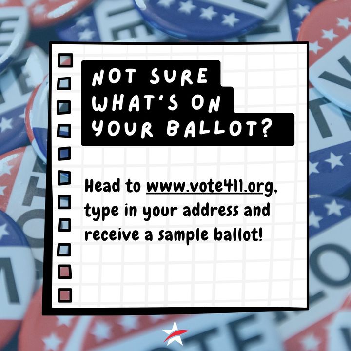 Only 2 days left of early voting! ☑️ Here's what you need to know ⬇️ Check your voter registration status here: votetexas.gov Find your elections office here: bit.ly/FindMyElection… For a sample ballot click here: vote411.org