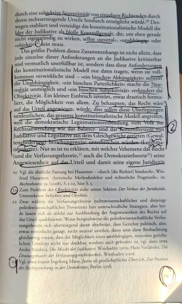 Was für ein fulminantes Werk Sabine Müller-Mall mit ihrem neuen Buch 'Verfassende Urteile' (@suhrkamp) vorgelegt hat! Besonders stark diese S. 79. Ich freue mich riesig auf den Vortrag der Autorin nächste Woche am 7.5.2024, 18.15h, HEL065, an der Europa-Universität Flensburg!