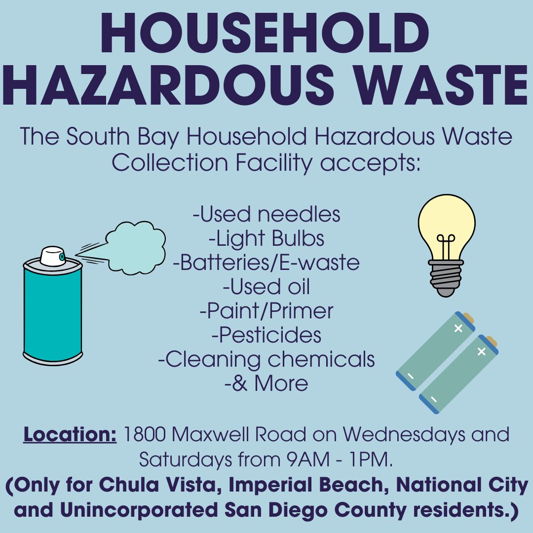 Spring is here and you know what that means - time for some spring cleaning!  Head to chulavistaca.gov/sustainability for all the info you need to keep our planet green! 🌎💚 #SpringCleaning #RecycleRight #ChulaVistaSustainability