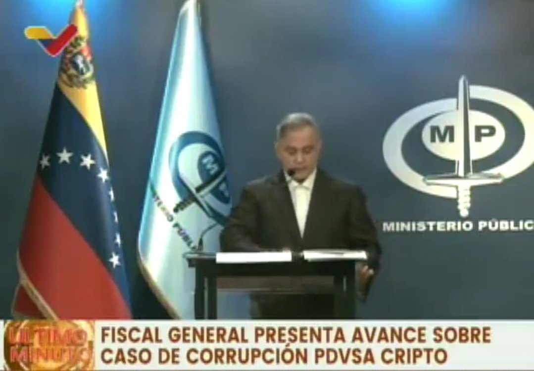 🔵 #29Abr | El Fiscal Tareck William Saab ofreció declaraciónes acerca de la trama de corrupción PDVSA-Cripto, y señaló que el objetivo de esa banda era implosionar la economía nacional.