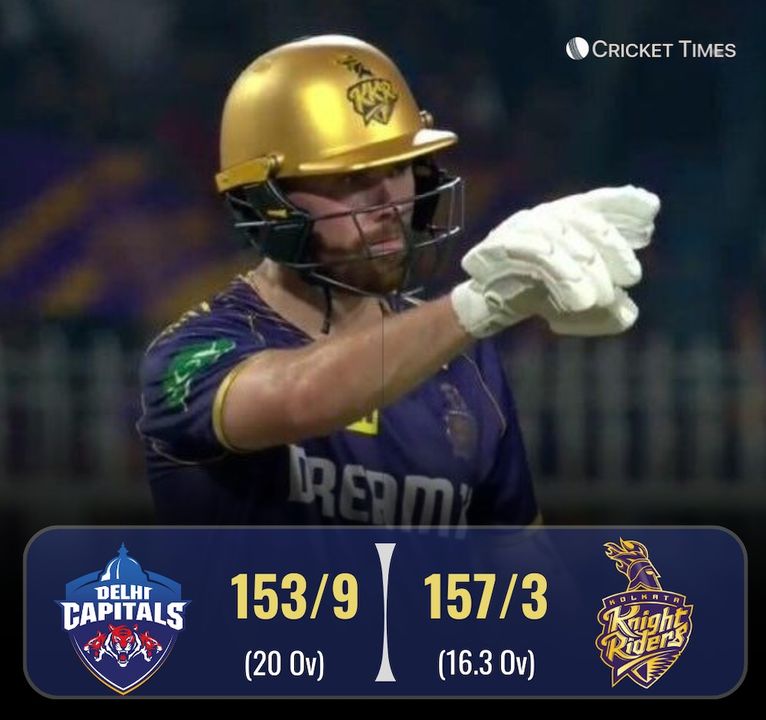 Kolkata Knight Riders won by 7 wickets: t.ly/LfHGn #cricket #KKRvDC #IPL2024 #CricketTwitter