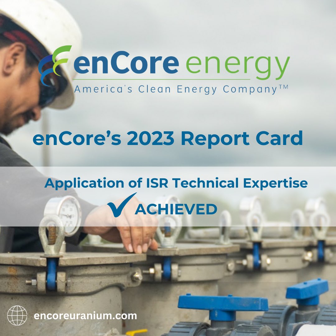 Second Annual Report Objective for 2023 ✅ Achieved The enCore team is led by industry experts with extensive knowledge and experience in all aspects of ISR uranium operations and the nuclear fuel cycle. The safety of our people and the environment is essential to our…