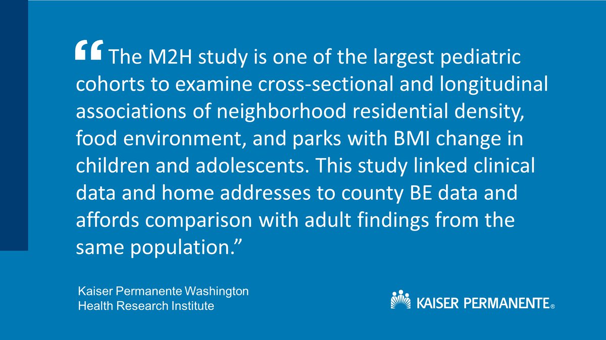 A new paper from the Moving to Health study found that higher residential density was associated with lower increases in body mass index for children and adolescents. @AJPMFocus bit.ly/3Um2OIR
