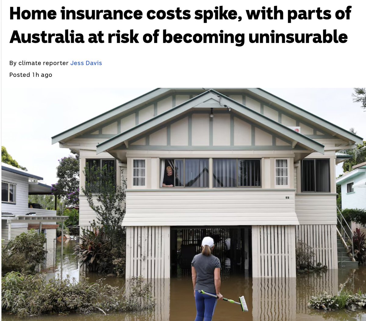 Insurance premiums are skyrocketing. It doesn't just affect those in climate change fuelled disaster-prone areas. Ultimately, everyone ends up footing the bill, including higher taxes for clean ups. A 'carbon pollution tax' or the like is nothing compared to the alternatives.