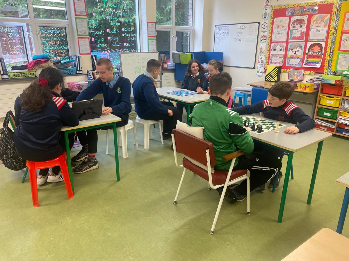 ScoilRuain's tweet photo. Fostering relationships with students at St. Mary's NS,  3rd year students are leading chess lessons and organising tournaments every Fridays. #connections @TipperaryETB https://t.co/T7FrTkrTAp