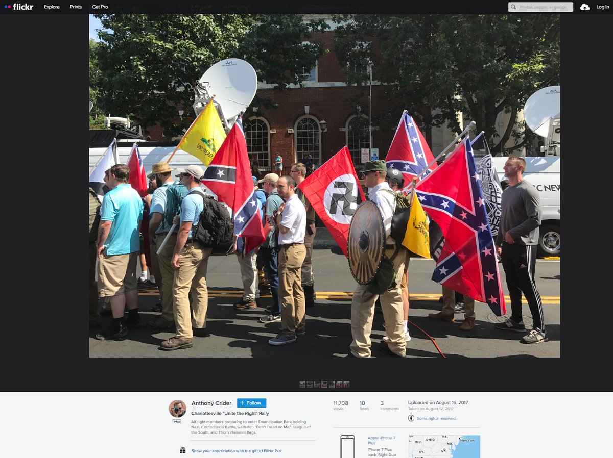 This image, purporting to show an Israeli flag among Nazi and Confederate flags, is spreading as protests have swept college campuses. It is altered. @acrider took the original, featuring no Israeli flag, at the far-right Charlottesville rally in 2017. factcheck.afp.com/doc.afp.com.34…