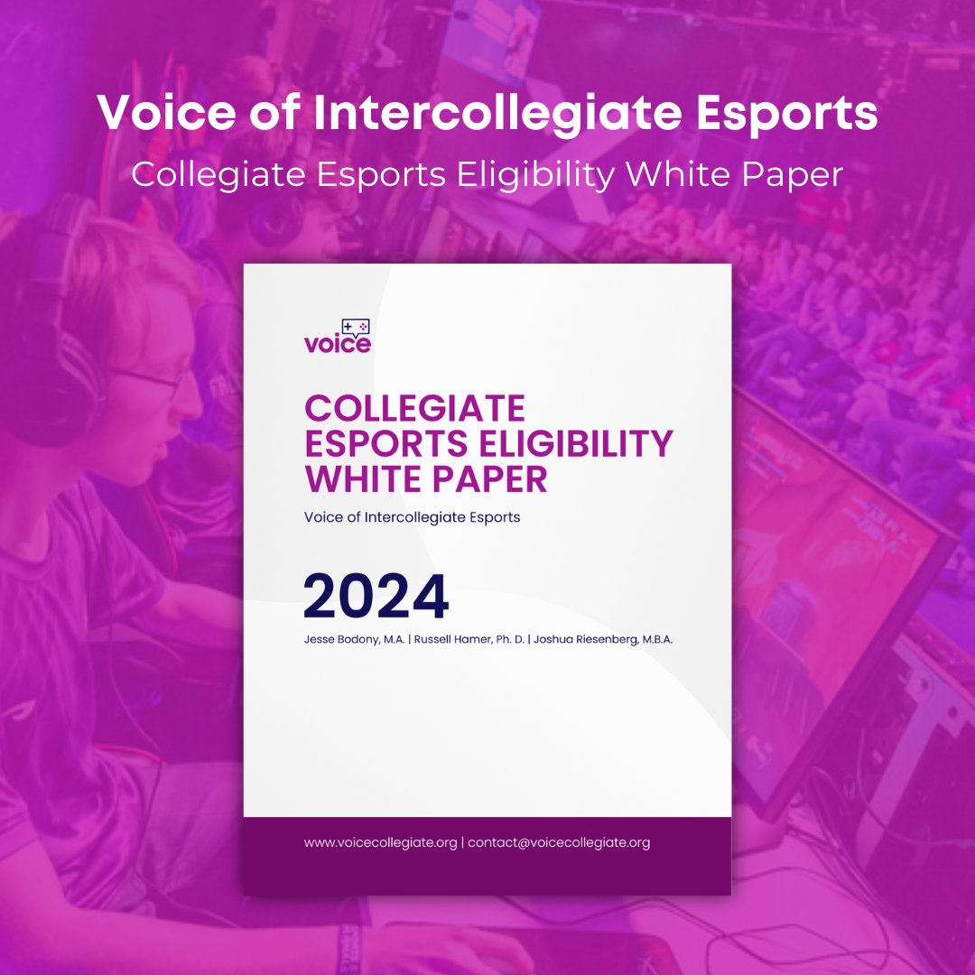 We're thrilled to release our white paper on collegiate esports eligibility! We hope the policy suggestions offered serve as a starting point for discussion. Perfect reading for your trip to CECC, free PDF download here: voicecollegiate.org/resources.