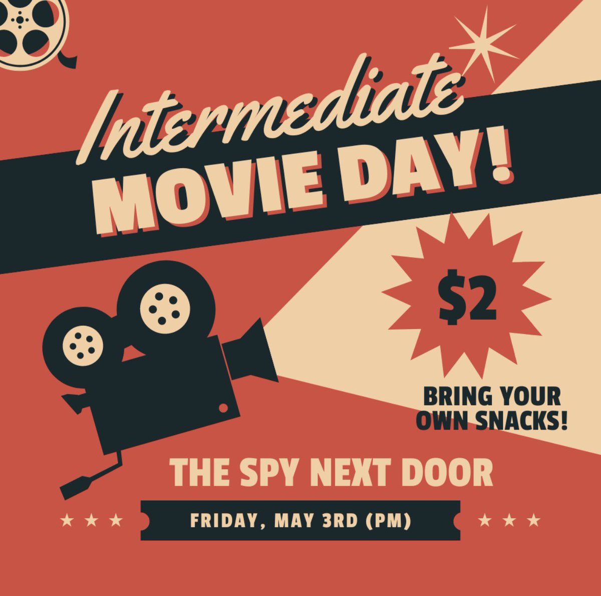 cadarackque's tweet photo. Student Leadership Presents… MOVIE DAY! (During school hours). Swipe to see the information for Primary, Junior and Intermediate.  Don’t forget to Bring Your Own Snacks! https://t.co/7vOiJP1Iq1