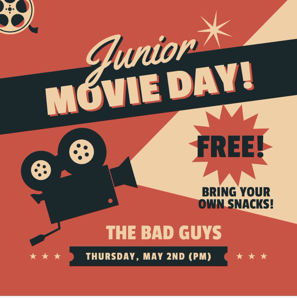 cadarackque's tweet photo. Student Leadership Presents… MOVIE DAY! (During school hours). Swipe to see the information for Primary, Junior and Intermediate.  Don’t forget to Bring Your Own Snacks! https://t.co/7vOiJP1Iq1