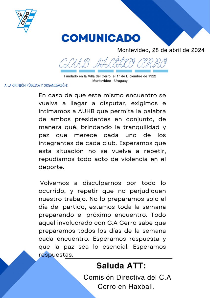 cacerro_hax's tweet photo. 📝 Comunicado. 

⚠️También, de último momento se realizan denuncias ante la organización por presuntas amenazas de integrantes de la misma. https://t.co/KOBxlwQVVL