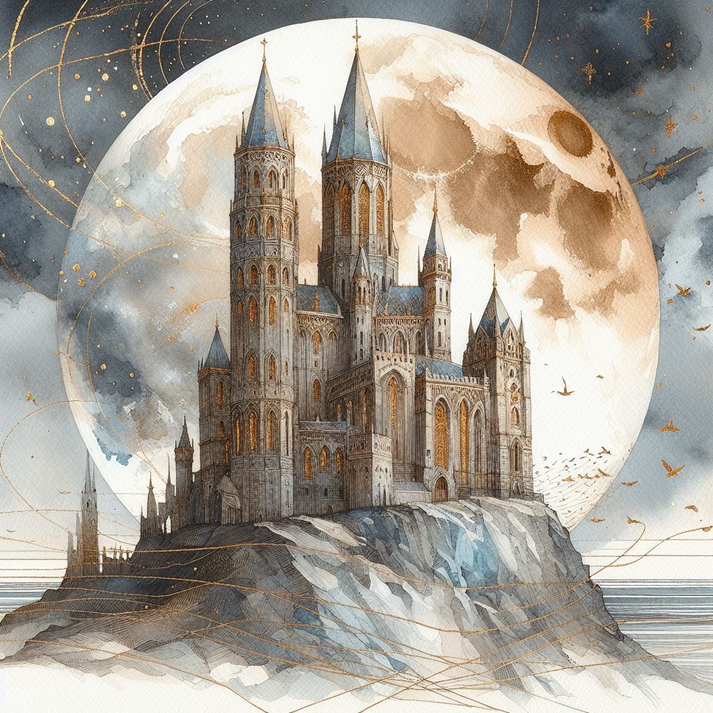 Castle In The Moonlight 🌕 #aiart #aiartwork #digitalart #fantasyart #aipainting