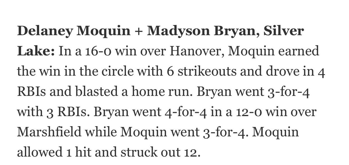 BryanMadyson's tweet photo. 🎉@DelaneyMoquin and I are up for Player of the week (thank you @sports_ledger)!

@SSU_Sball @CoachEllie_ @Maddie13172456 @CoachKatieC5 @Coach_E_Miller @MerrimackSB @LimestoneSball @LasellSB @TrumanSoftball @FramStSB @NEShockwave_Swn https://t.co/ZApdCKqNKf