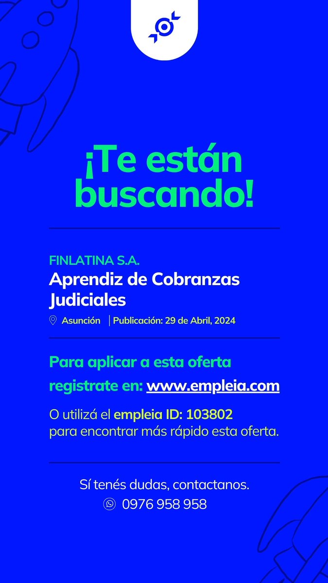 Nuevas ofertas de trabajo en empleia.com 🚀

𝗔𝗽𝗿𝗲𝗻𝗱𝗶𝘇 𝗱𝗲 𝗖𝗼𝗯𝗿𝗮𝗻𝘇𝗮𝘀 𝗝𝘂𝗱𝗶𝗰𝗶𝗮𝗹𝗲𝘀 - 𝗙𝗶𝗻𝗹𝗮𝘁𝗶𝗻𝗮 𝗦.𝗔.

Postúlate en: app.empleia.com/trabajo/103802