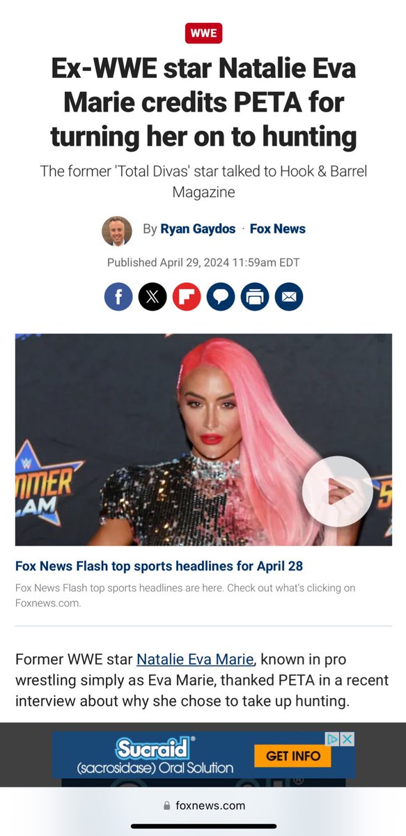 Thank you @FoxNews @FOXSports @HookBarrelMag 🙏🏽 foxnews.com/sports/ex-wwe-…