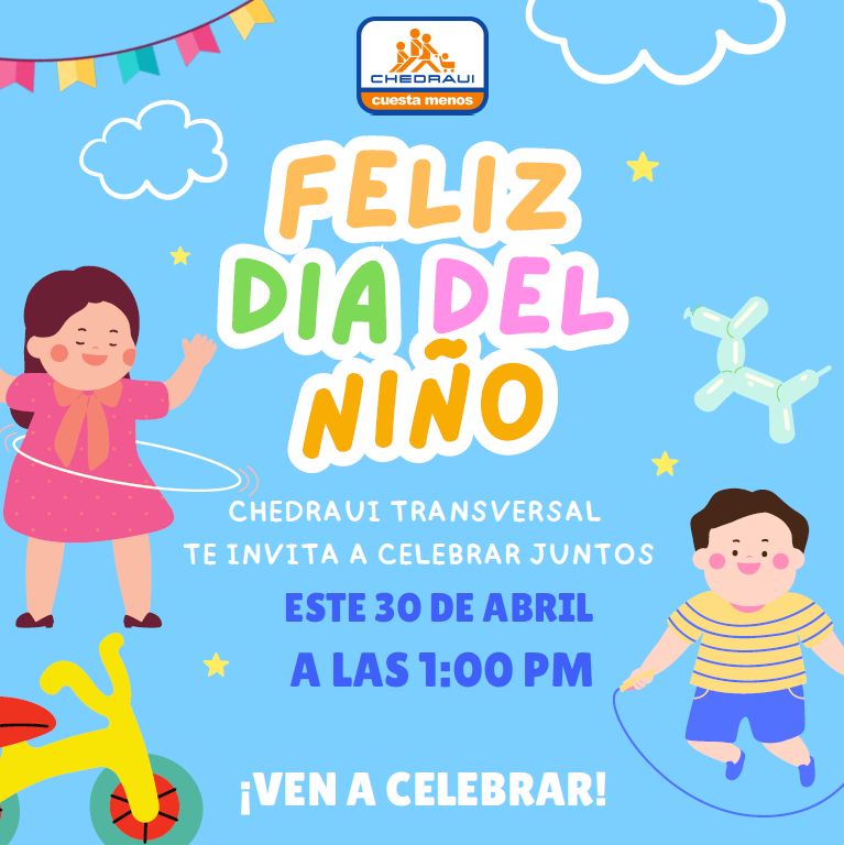 ¡Ven a celebrar el Día Del Niño con nosotros en Chedraui Transversal!

#LaEraDigital #Chedraui #Cozumel #QRoo #MantenteInformado