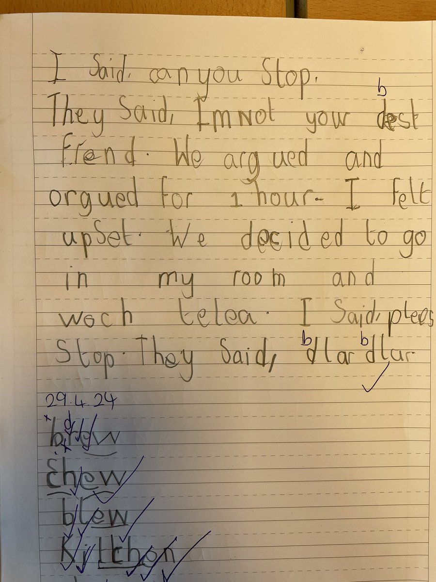 I enjoyed reading the writing in Year 1’s RWInc. lesson today. Excellent spelling of argued and decided. <a href="/EdenthorpeHall/">Edenthorpe Hall Primary Academy</a> <a href="/astreaacademies/">Astrea Academy Trust</a> <a href="/JoLeishman/">Jo Leishman</a> <a href="/AsmaMaqsoodShah/">Asma Maqsood-Shah FCCT</a> @RowenaHackwood <a href="/RuthMiskinEdu/">Ruth Miskin Training</a>