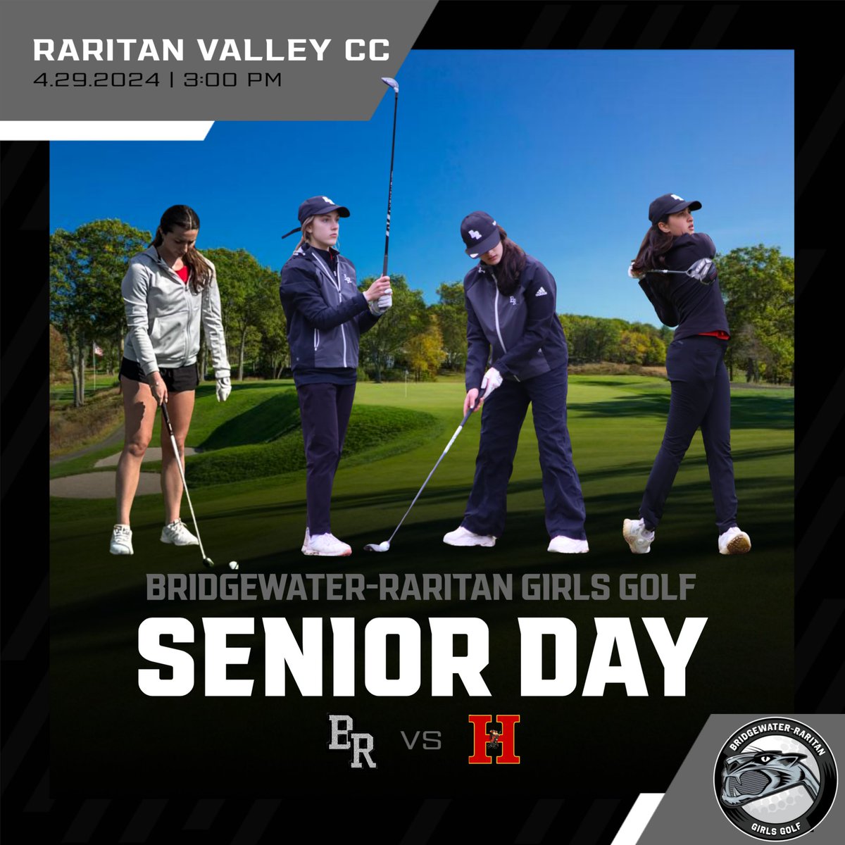 Time to celebrate our seniors Ava, Julia, Sania and Vaidehi! #gopanthers #njgolf