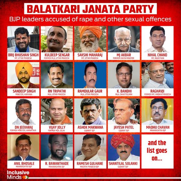 Ask yourself, why would the BJP and other Sanghis protect the women? Just see the party's list of accused. How would Prajwal Revanna flee to Germany if they wouldn't assist him? It's your decision, women in particular. The majority of men in India anyway lack empathy.