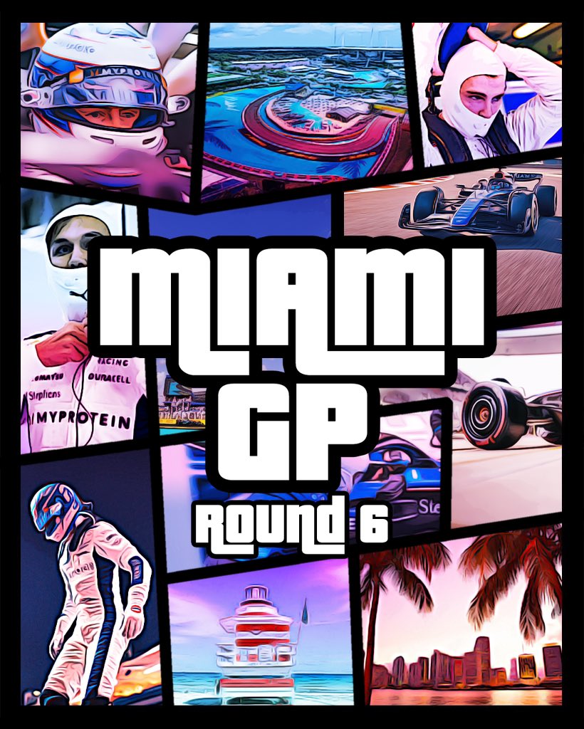 🔥 Williams'ın GTA Vice City temalı Miami GP posteri.