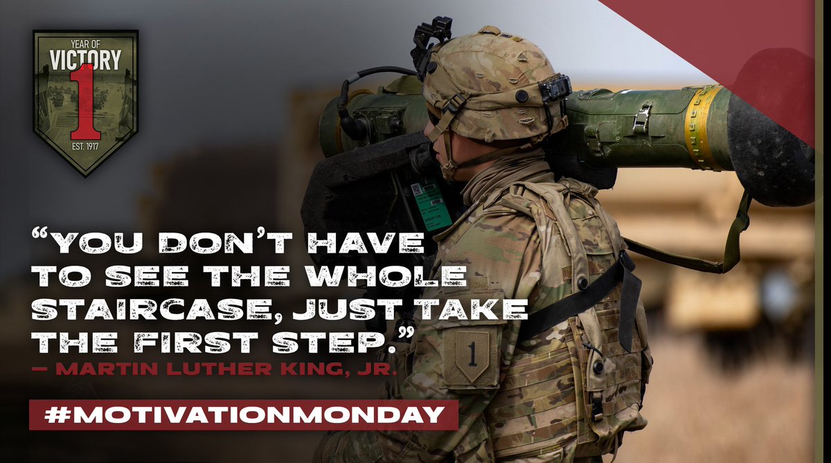 #motivationmonday| “You don’t have to see the whole staircase,just take the first step.” -Martin Luther King, Jr.

@iii_corps @FortRiley @USArmy @FORSCOM