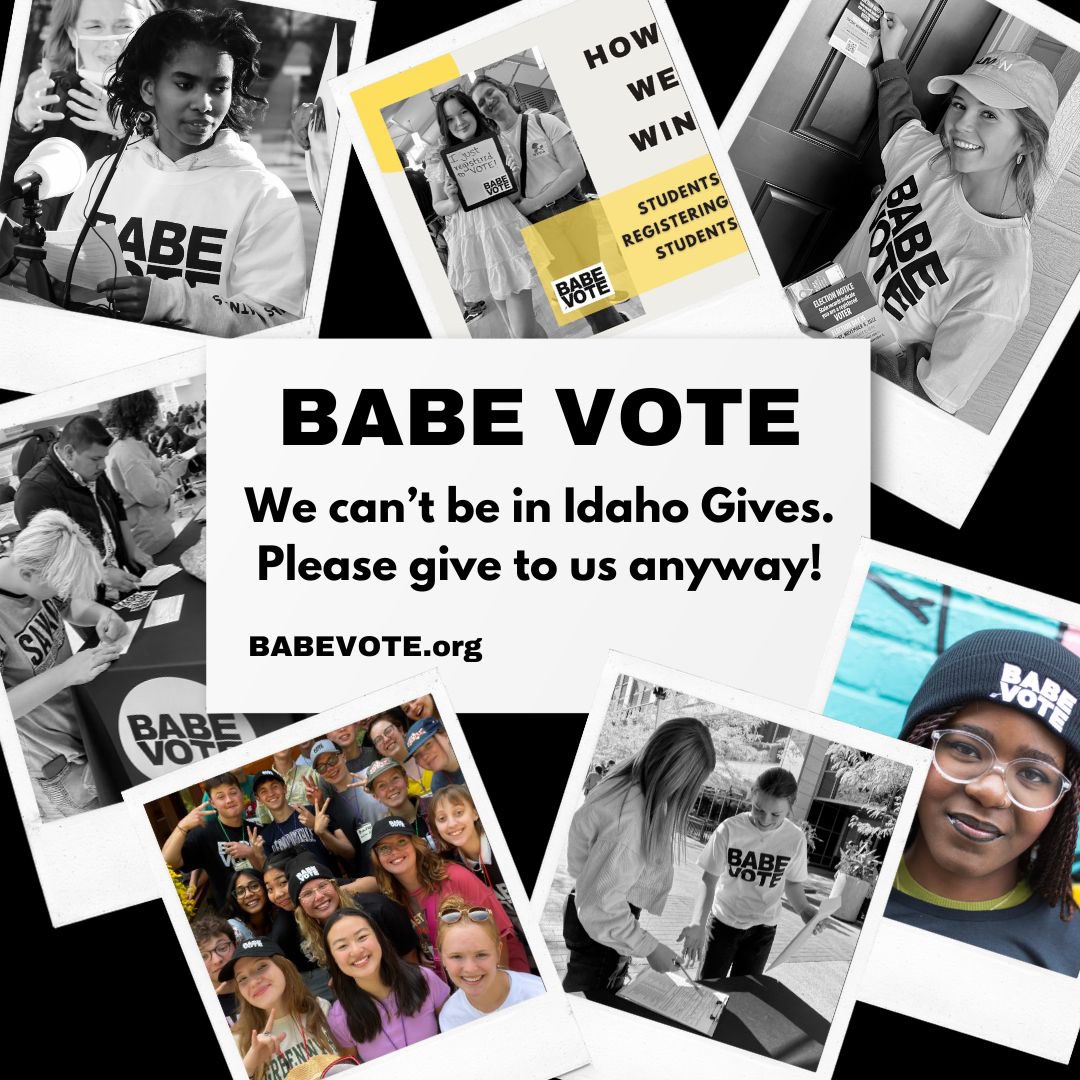 BABE VOTE can’t participate in #IdahoGives, but you can donate to us anyway at babevote.org ! #idpol