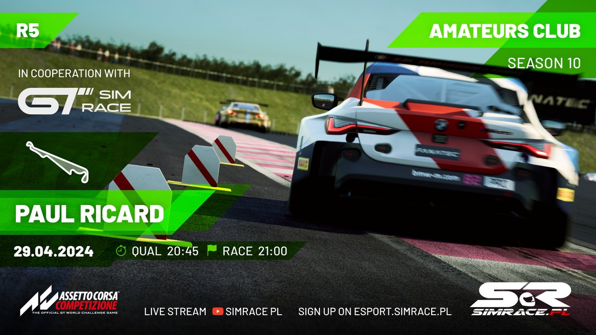 SimRacePL's tweet photo. Wyścigowy poniedziałek 🏁
W generalce lider spadł na drugie miejsce.
Będzie się działo na Paul Ricard 🇫🇷
Partnerem sezonu jest GT Sim Race z Krakowa📷https://t.co/n65O4nZuiR oraz
https://t.co/8AC34GkDQ2 i https://t.co/x0QyMhvFjy
Do zobaczenia na gridzie #SimRacePL https://t.co/KErScib9Cu