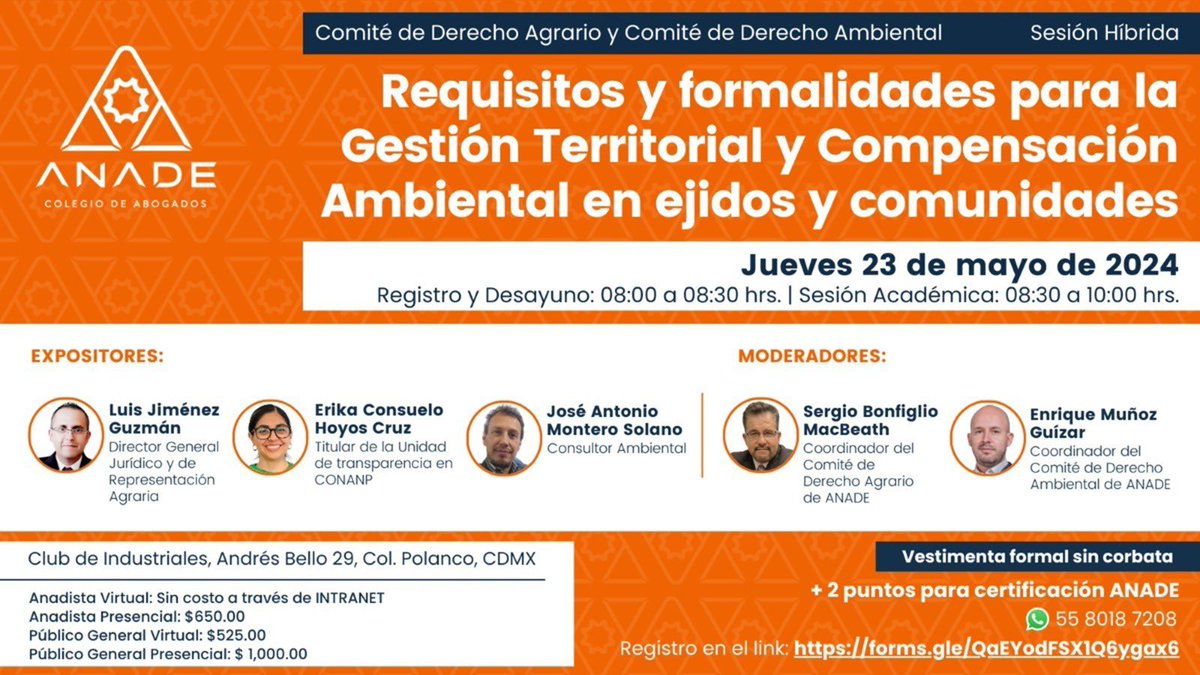La gestión de tierras en propiedad social responsable  trae como resultado la seguridad jurídica en la inversión de proyectos; Proxima sesión jueves 23 de mayo <a href="/ANADEcolegio/">ANADE Colegio</a> <a href="/PAgraria/">Procuraduría Agraria</a> <a href="/SEMARNAT_mx/">SEMARNAT México</a>