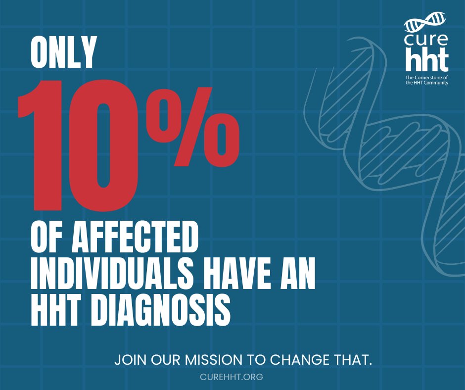 Today is National Undiagnosed Day! Despite affecting millions, #HHT remains vastly underdiagnosed. Join us in our mission to change that. Share this post, spread awareness, & let's ensure that no one suffers needlessly due to lack of knowledge. curehht.org/understanding-…