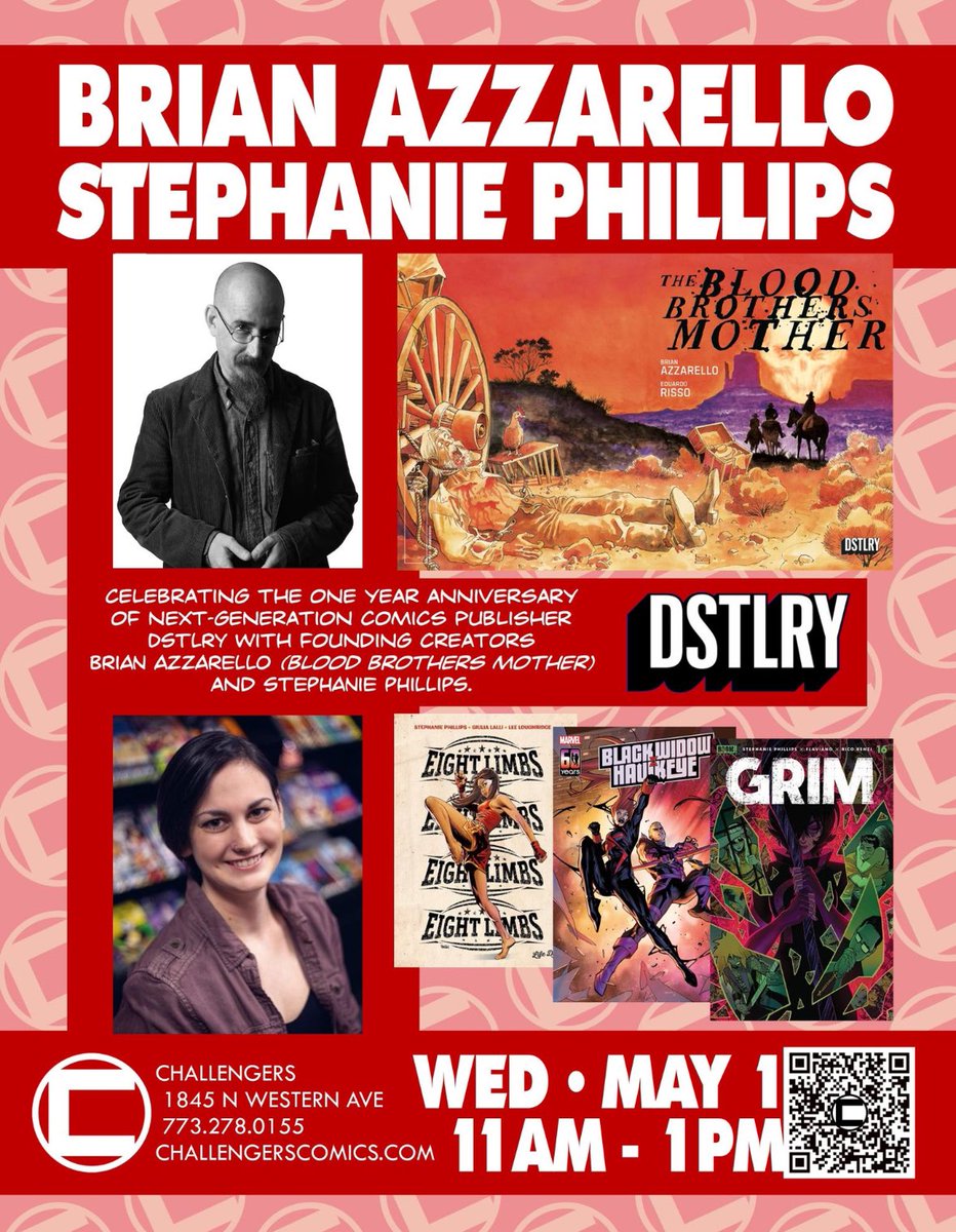 Wednesday! 11am! Join us for the debut of @dstlry_media’s BLOOD BROTHERS MOTHER #1! It’s a DSTLRY 1st Anniversary Celebration with @brianazzarello and @snapcracklesteph!!