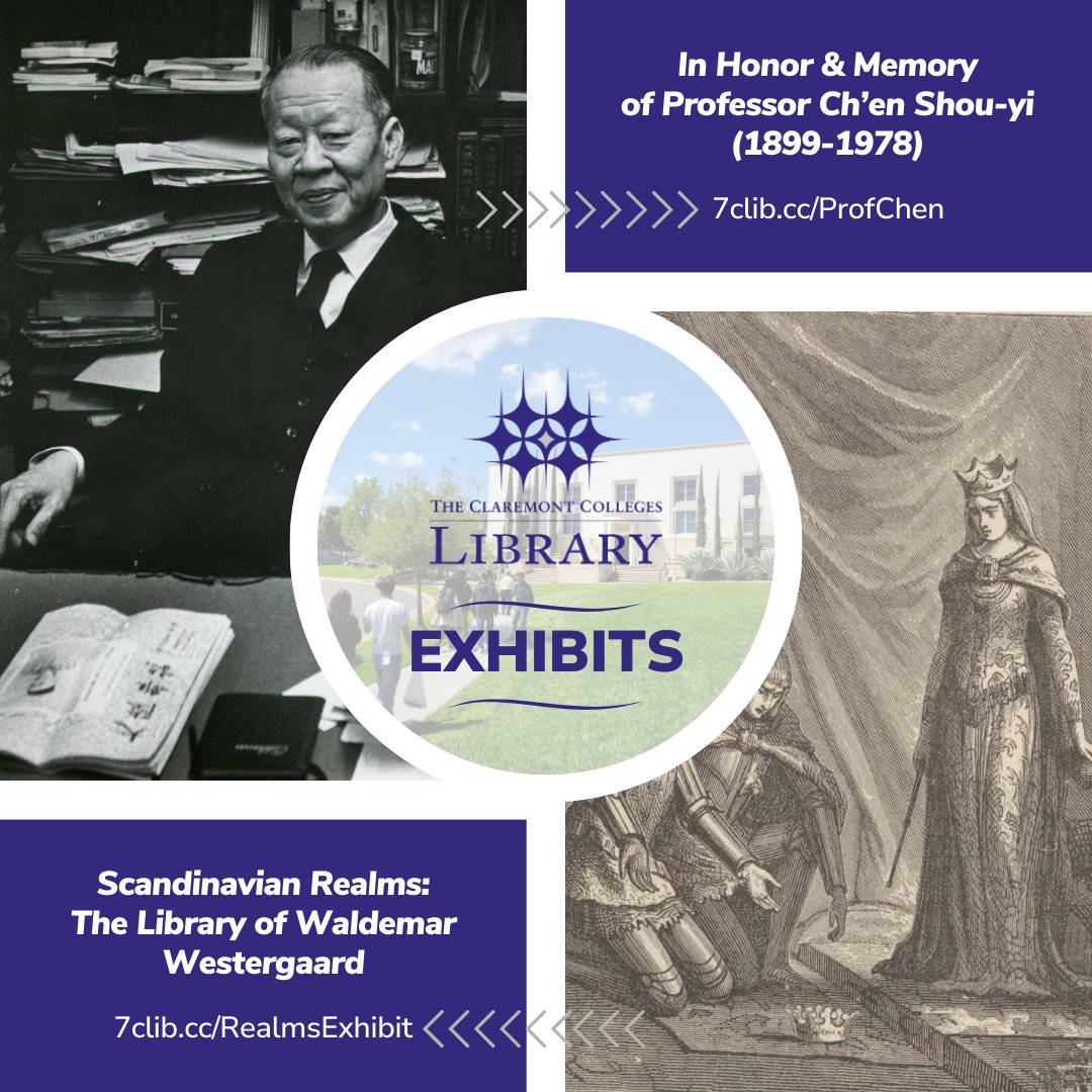 🌟 Don't let the semester end without a visit! Immerse yourself in our captivating #SpecialCollections & #AsianLibrary exhibits. Then, top off your visit by savoring a delicious meal in the nearby #ClaremontVillage. 🌟 🌏 7clib.cc/ProfChen ⚔️ 7clib.cc/RealmsExhibit