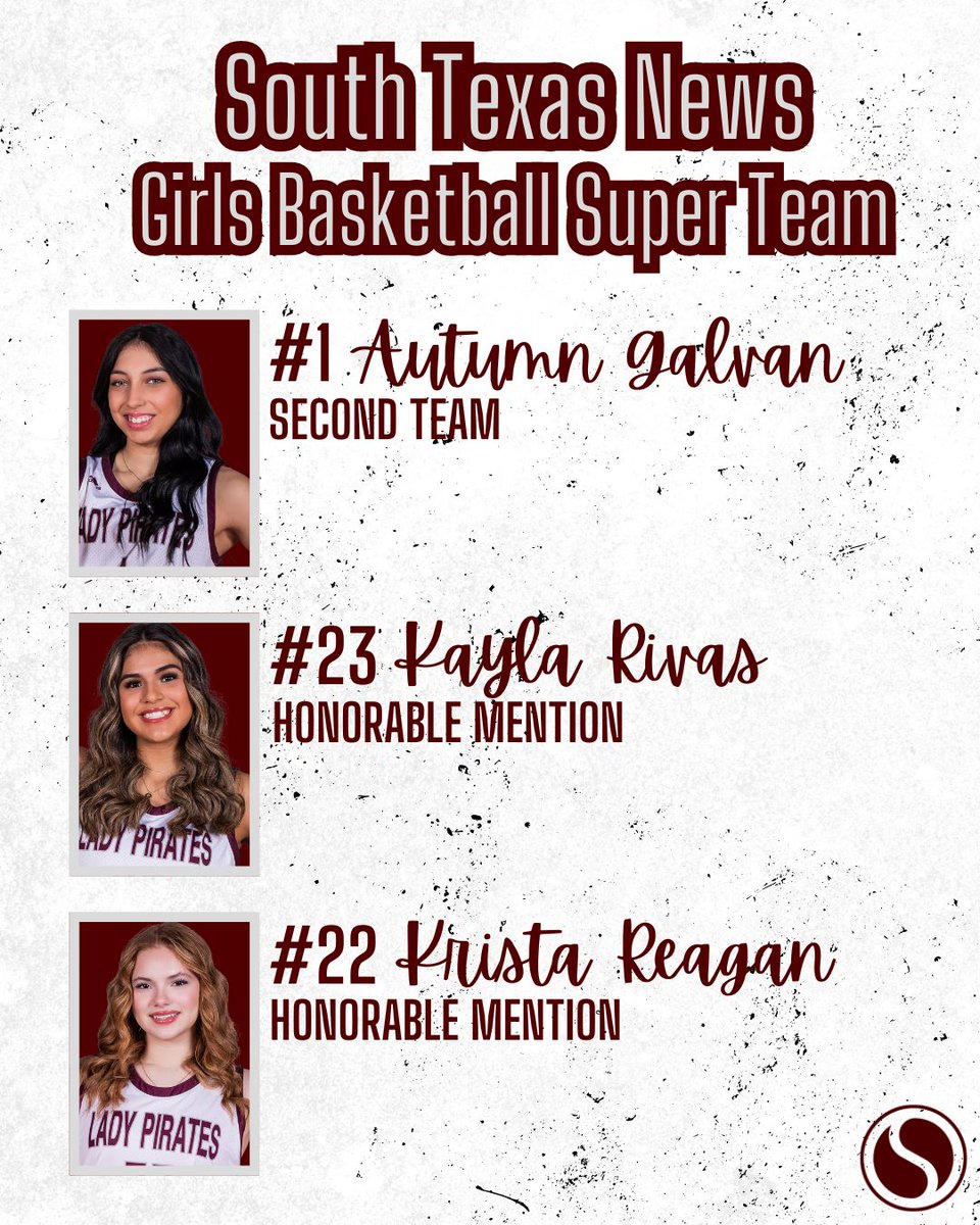 More honors rolling in for our Lady Pirates! Congrats to Autumn, Kayla &amp; Krista for making the South Texas News Super Team! <a href="/mysoutex/">STexasNews</a> 
#TOGETHER