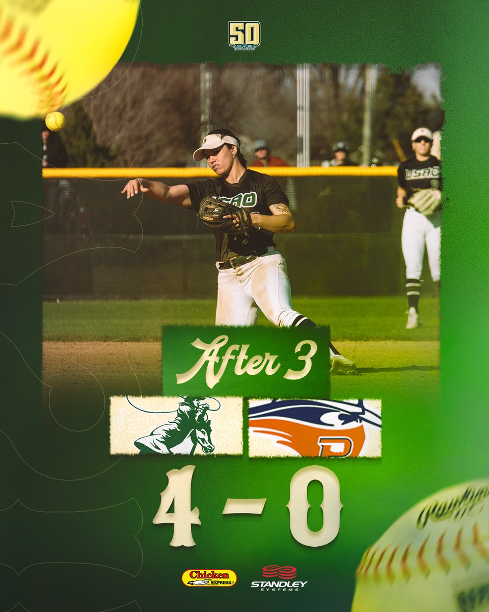 🔼4⃣: After three innings, #6 USAO holds a 4-0 lead at OPSU! 📊/📺: usaoathletics.com/composite #DroverNation🐎 x #BleedGreen