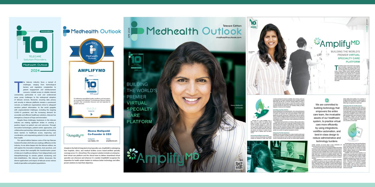 Congratulations @AmplifyMD on being featured as the best Cover Page in Medhealth Outlook Magazine! Your exceptional design, creativity, and attention to detail have made a significant impact. medhealthoutlook.com/amplifymd/ #tech #Technology #solution #software #health #healthcare