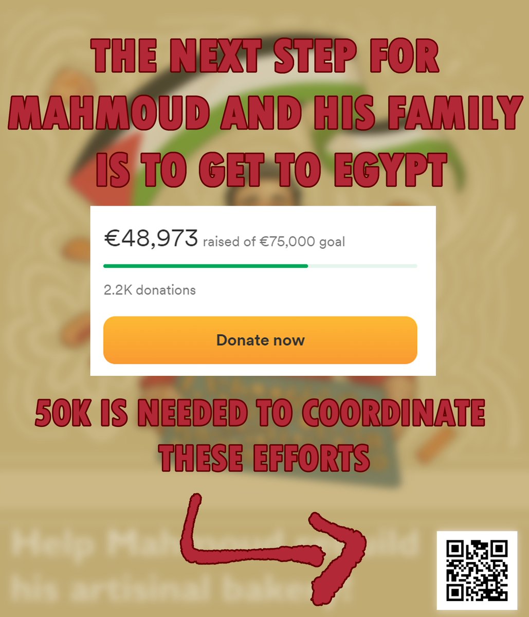 mahmoud is trying to get to 50,000 TONIGHT to get to egypt

WE CAN DO THIS !!! gofund.me/370d8504 🇵🇸
