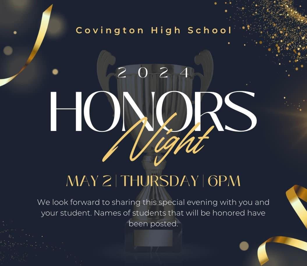 Honors Night is THIS Thursday! Read below for details! ⚡️🏆
