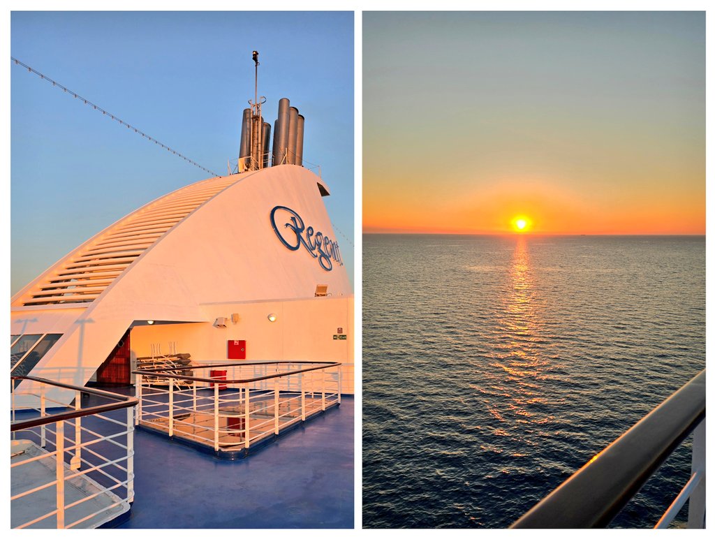 #MondayMood Impressive French meal at Chartreuse @regentcruises followed by a beautiful sunset as we cruise from Corfu to Montenegro