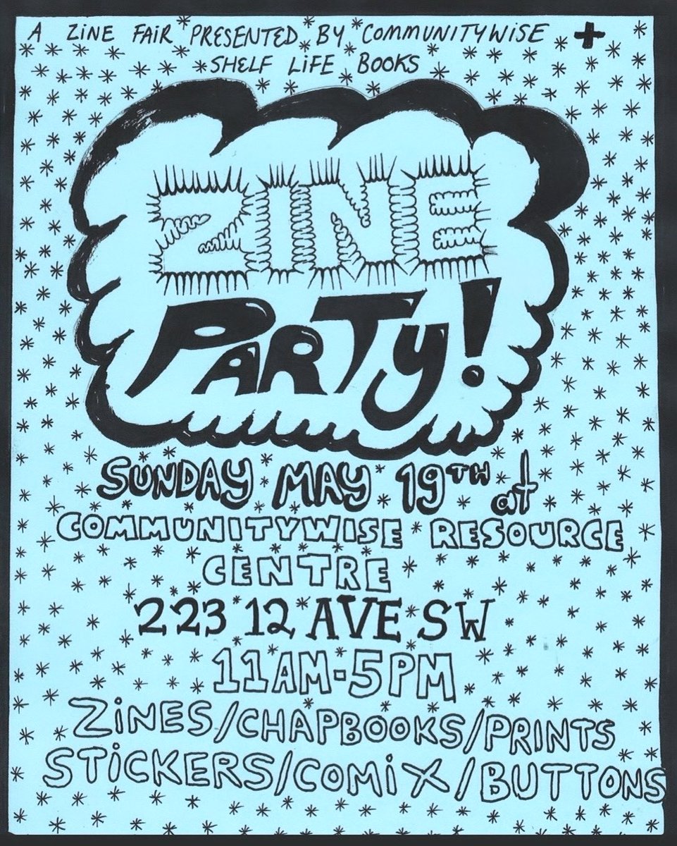 ⚡️Zine Party returns May 19! ⚡️ZINES! CHAPBOOKS! PRINTS! STICKERS! COMIX! BUTTONS! Stop by and browse, shop, and chat with local creators. We'll also have bands again this summer! Lineup to be announced sooooon!