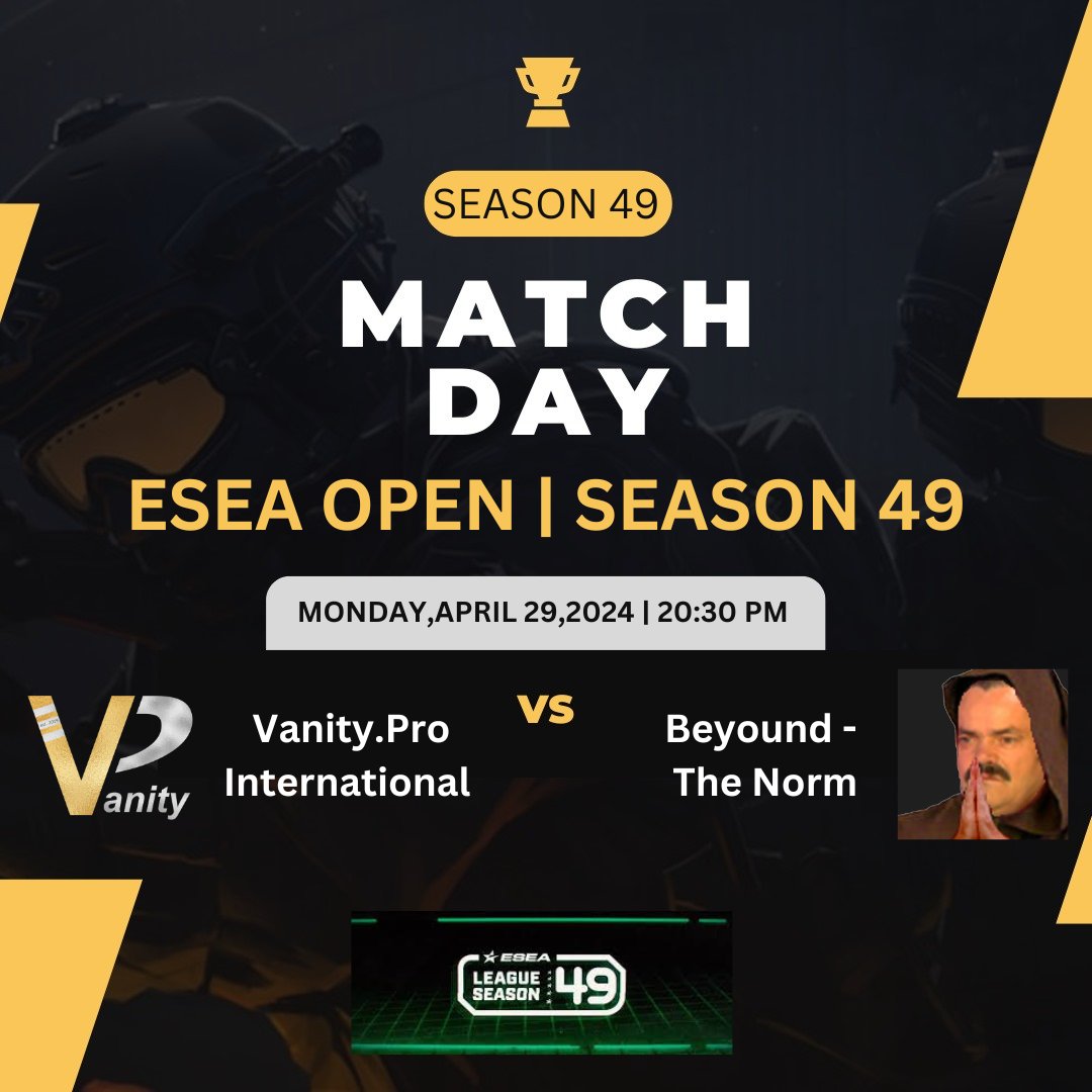 [#MATCHDAY] 'Tonight, our #Counterstrike International Team is gearing up for the 6th match of @ESEA Open League Season 49. Will they secure the win tonight? Wishing the team good luck and have fun! 💪🏻🔥🥳 🕐 29.04.24 20:30 PM ⚔️ vs. Beyound The Norm Lineup: 🇽🇰…