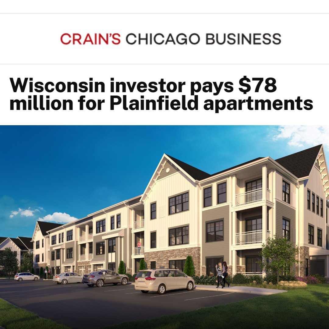 TJ client Wingspan’s sale of #Sixteen30 #apartments in Plainfield, Ill., shows investors still have an appetite for top-notch #realestate in hot rental markets like the Chicago suburbs. See details in today’s #TJTalk: conta.cc/4aY6sA2