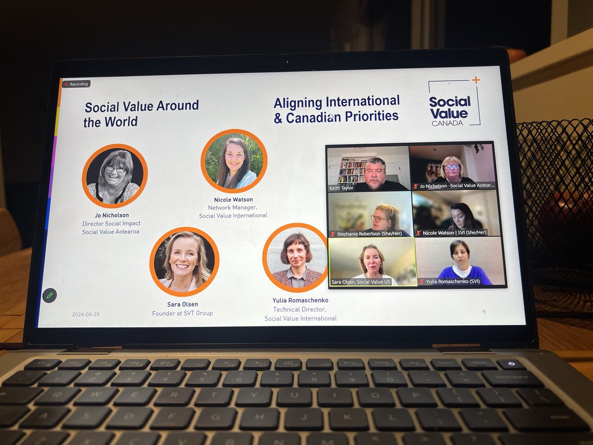 Great to be part of discussing Social Value Around The World at <a href="/SocialValueCDA/">Social Value Canada #SocialValue #SocialImpact</a> AGM this morning - sharing <a href="/socialaotearoa/">Social Value NZ</a> story and focus areas - <a href="/SocialValueInt/">Social Value International 🌎</a> global community #SROI #SocialValue