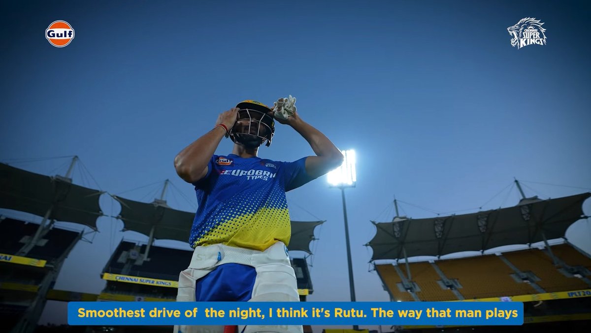 StanMSD's tweet photo. " The way Ruturaj Plays a Cover Drive is Pretty beautiful to watch.if you put it in Slow - mo it would be up in the Walls as a Piece of art " : Mitchell 💛 https://t.co/A75X6KtSQp
