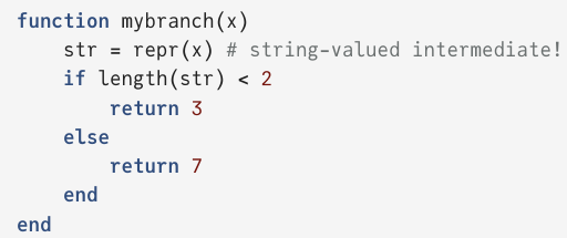 NotGauravArya's tweet photo. @MoritzSchauer @xuanalogue The code snippet in https://t.co/HKOQEKqC1E would be the closest thing for now🙂 but you've gotta wrap the strings branches etc. into a nice vector space -> vector space function:) For more flexibility, you'd want continuation-passing style like in ADEV https://t.co/nvRLiZuCMG! https://t.co/tVfHRoUF9E