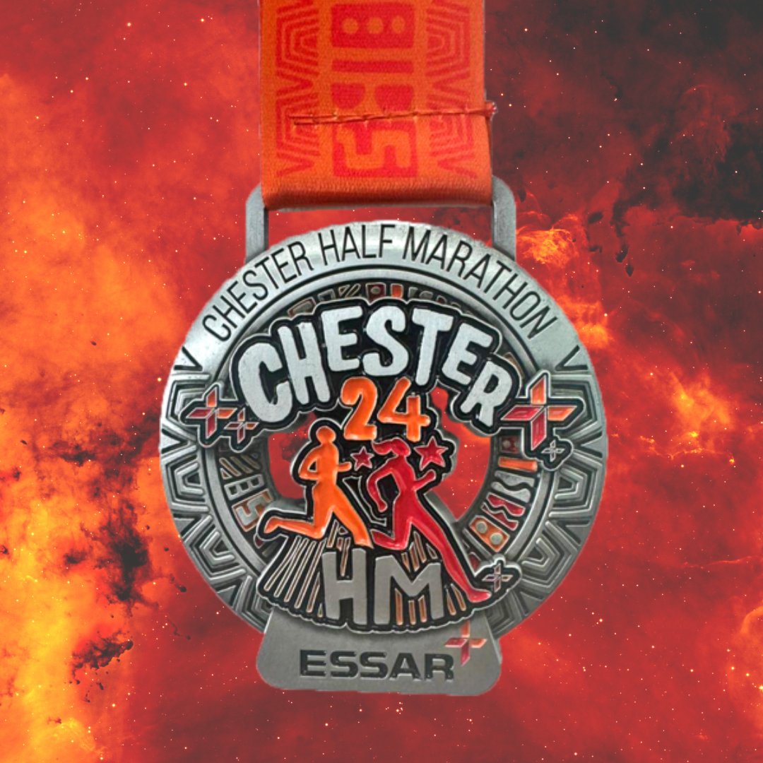 Let's set the week alight with our medal reveal for the ESSAR Chester Half Marathon taking place on Sunday 19th May! 🏅🔥 What do you think? There are a few entries left if you'd like to join us at the start line, but be quick! activeleisureevents.co.uk/half-marathon #medalreveal…