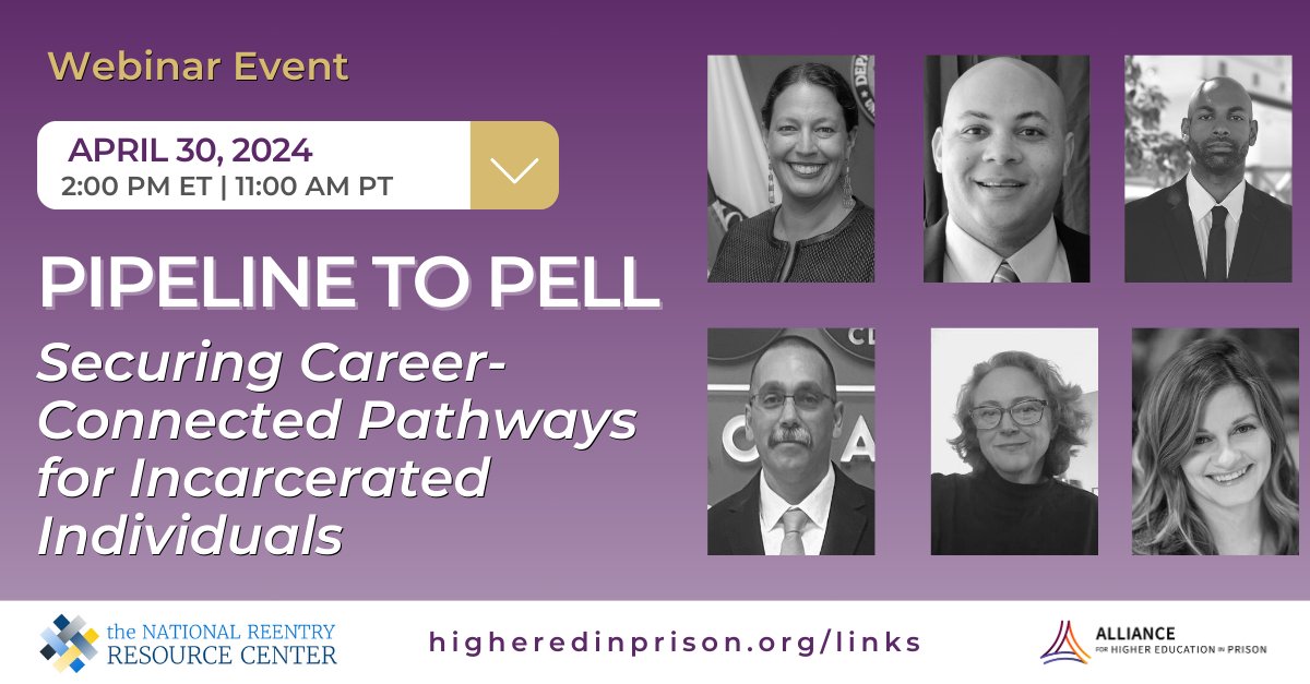 Alliance for Higher Education in Prison (@allianceforhep) on Twitter photo TOMORROW: Webinar on connecting currently incarcerated people to career pathways!
Join the National Reentry Resource Center for a discussion featuring leaders from <a href="/usedgov/">U.S. Department of Education</a>, <a href="/adamsstate/">Adams State</a>, Colorado DOC, <a href="/MellonFdn/">Mellon Foundation</a> & the Alliance
Register today: lnkd.in/gSifp-Wz TOMORROW: Webinar on connecting currently incarcerated people to career pathways!
Join the National Reentry Resource Center for a discussion featuring leaders from <a href="/usedgov/">U.S. Department of Education</a>, <a href="/adamsstate/">Adams State</a>, Colorado DOC, <a href="/MellonFdn/">Mellon Foundation</a> & the Alliance
Register today: lnkd.in/gSifp-Wz
