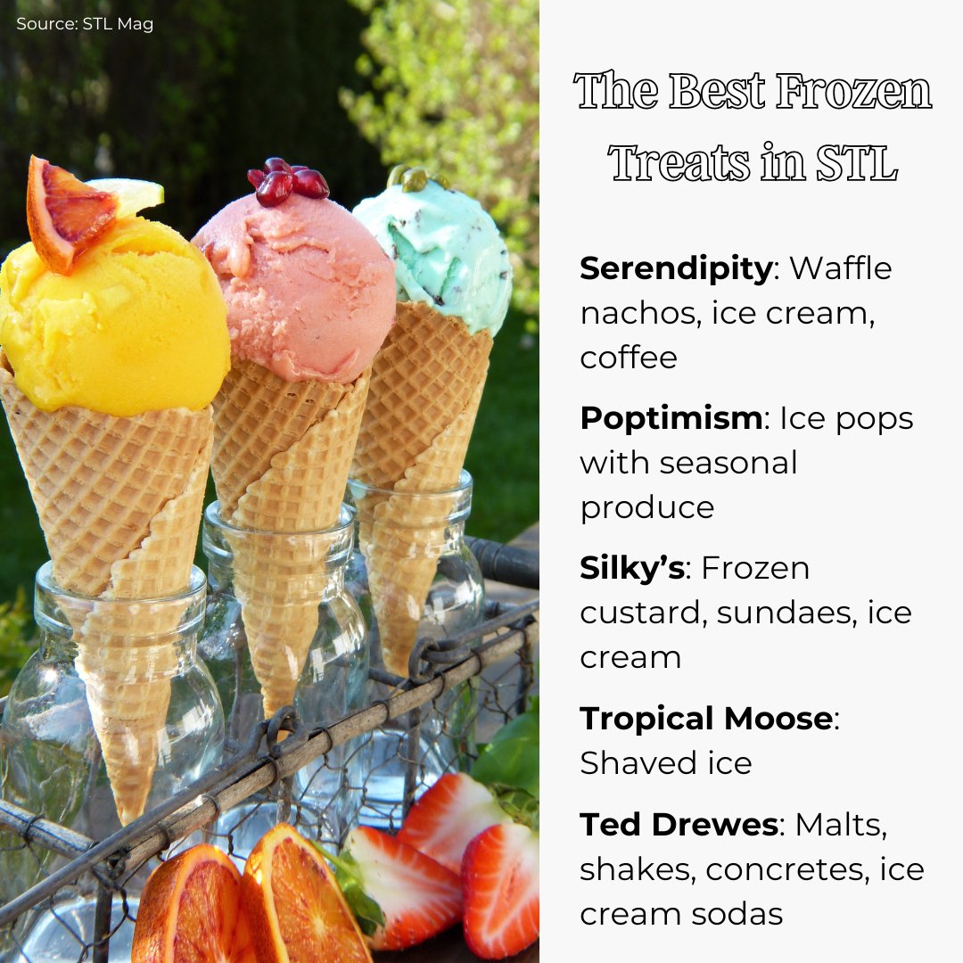 You deserve a treat 🍦 Here are some of the best places in St. Louis for you to visit all Spring and Summer ☀️

#StLouisRealEstate
#STLHomes
#StLouisRealtor
#StLouisProperties
#STLHomebuyers
#STLFoodies
#StLouisFoodies
#STLFood
#AgentsofCompass