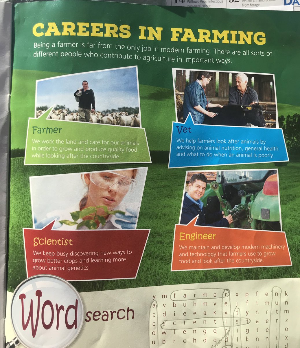 My daughter brought this back from school. Great to see the farming sector being promoted in schools by the NFU @NFUtweets but shame they decide to make Black and Brown children feel they are not included in our sector and so are not inspired to join. Representation matters. 🤦🏾‍♂️