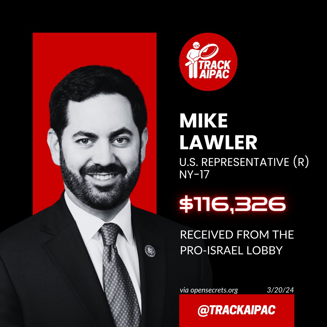 @RepMikeLawler Mike Lawler works for AIPAC and the Israel lobby.