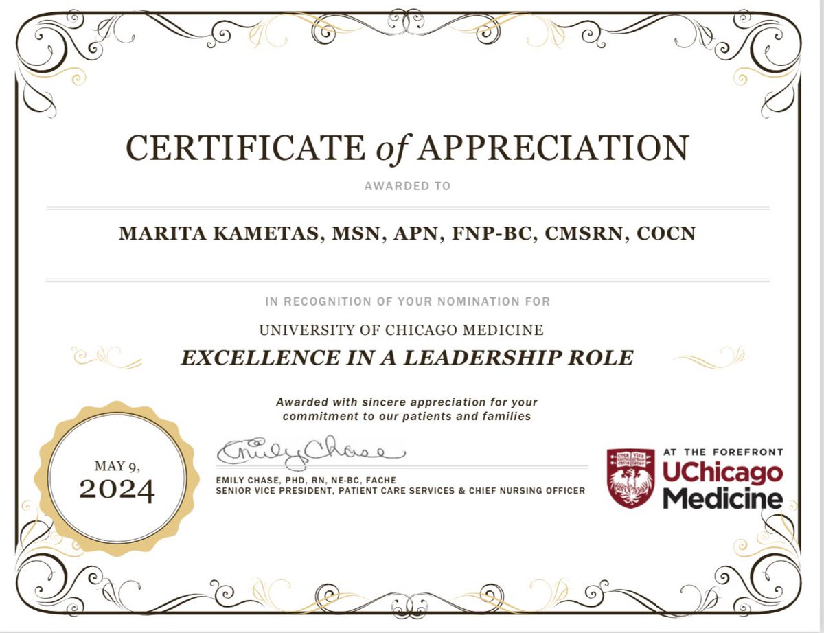 😊 Such an honor to be nominated for #NursesWeek2024 Excellence in Leadership Award @UCMNursing @UChicagoMed @UChicagoGI